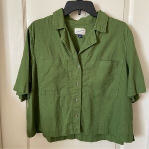 Universal Threads Green Button Up Short Sleeve Shirt